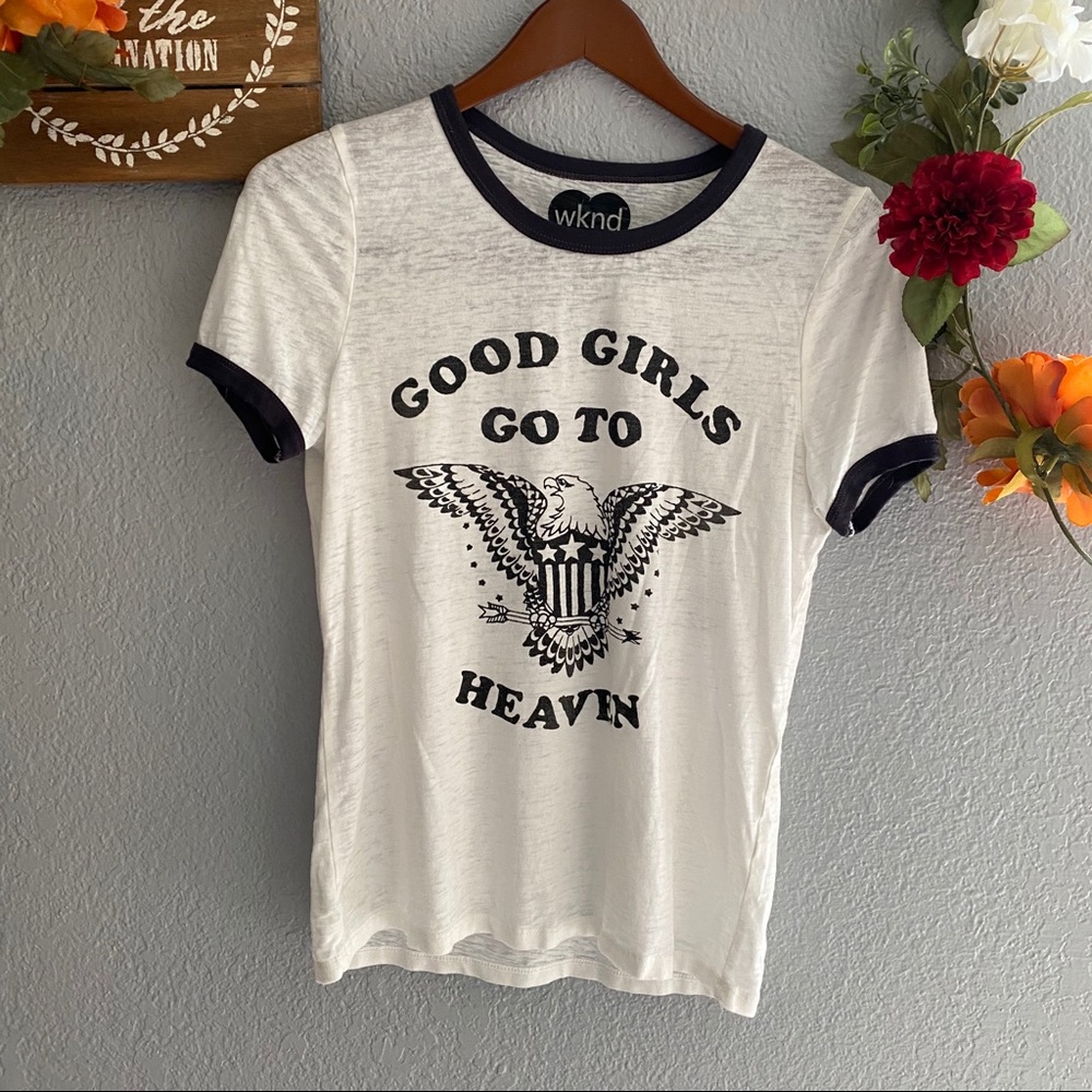 Junk food graphic t good girls go to heaven M